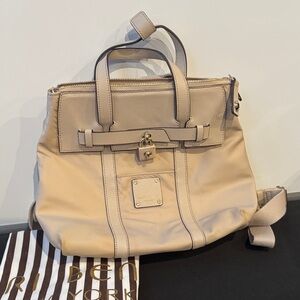 HENRI BENDEL Jetsetter Convertible Backpack Bag Beige GUC